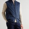 Wool-blend Trimmed Suede Vest - FR
