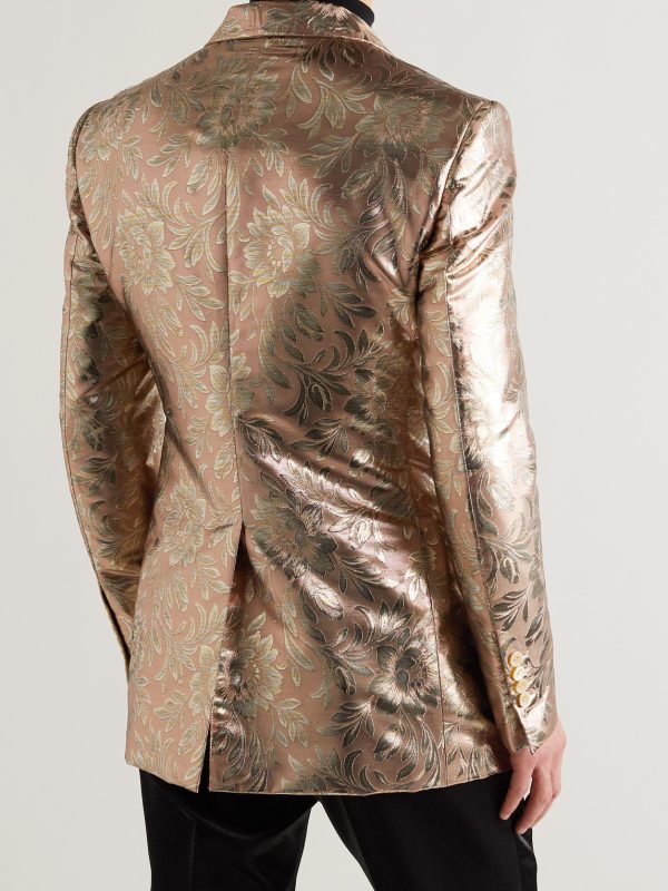 Spencer Slim-Fit Metallic Jacquard Tuxedo Jacket - BK Spencer Slim-Fit Metallic Jacquard Tuxedo Jacket - BK