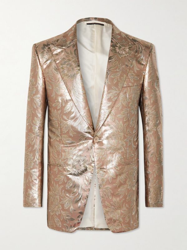 Spencer Slim-Fit Metallic Jacquard Tuxedo Jacket Spencer Slim-Fit Metallic Jacquard Tuxedo Jacket