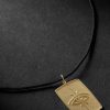 Gold, Diamond and Cord Pendant Necklace Gold, Diamond and Cord Pendant Necklace