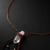 Gold, Quartz and Textured-Leather Necklace Gold, Quartz and Textured-Leather Necklace