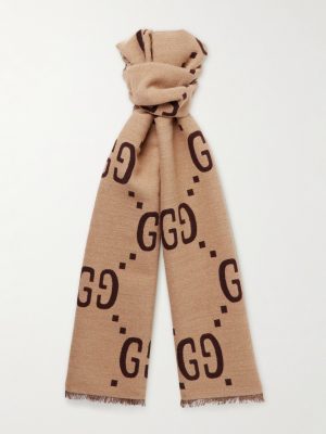 Logo-Jacquard Wool and Silk-Blend Scarf Logo-Jacquard Wool and Silk-Blend Scarf