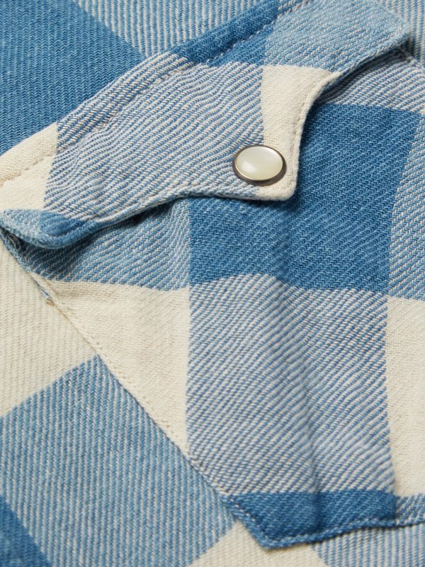 Buffalo-Checked Cotton and Linen-Blend Flannel Shirt - E1 Buffalo-Checked Cotton and Linen-Blend Flannel Shirt - E1