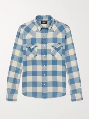Buffalo-Checked Cotton and Linen-Blend Flannel Shirt Buffalo-Checked Cotton and Linen-Blend Flannel Shirt