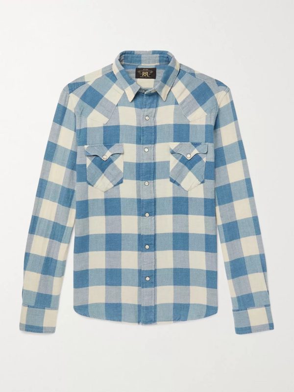 Buffalo-Checked Cotton and Linen-Blend Flannel Shirt Buffalo-Checked Cotton and Linen-Blend Flannel Shirt