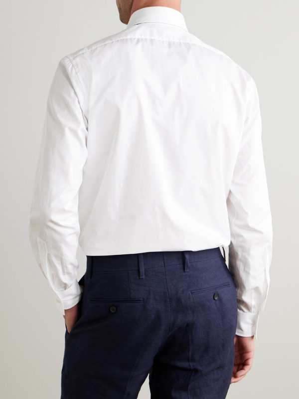 White Slim-Fit Cotton Shirt - BK White Slim-Fit Cotton Shirt - BK