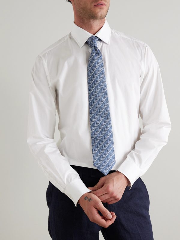 White Slim-Fit Cotton Shirt - FR White Slim-Fit Cotton Shirt - FR
