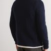 Shawl-Collar Ribbed Wool Cardigan - BK