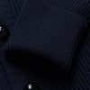 Shawl-Collar Ribbed Wool Cardigan - E1