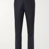 Slim-Fit Navy Worsted Wool Trousers Slim-Fit Navy Worsted Wool Trousers