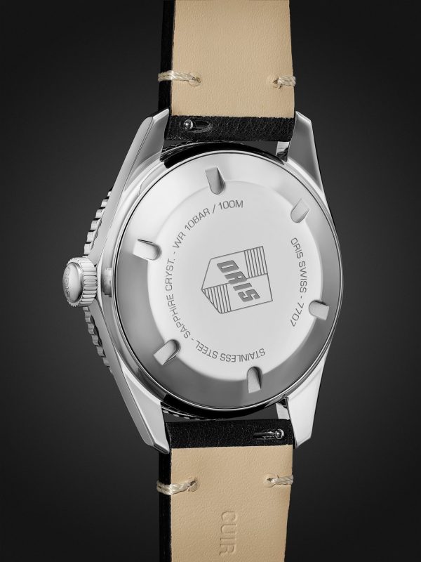 Divers Sixty-Five Automatic 40mm Stainless Steel and Leather Watch, Ref. No. 01 733 7707 4053-07 5 20 89 - BK