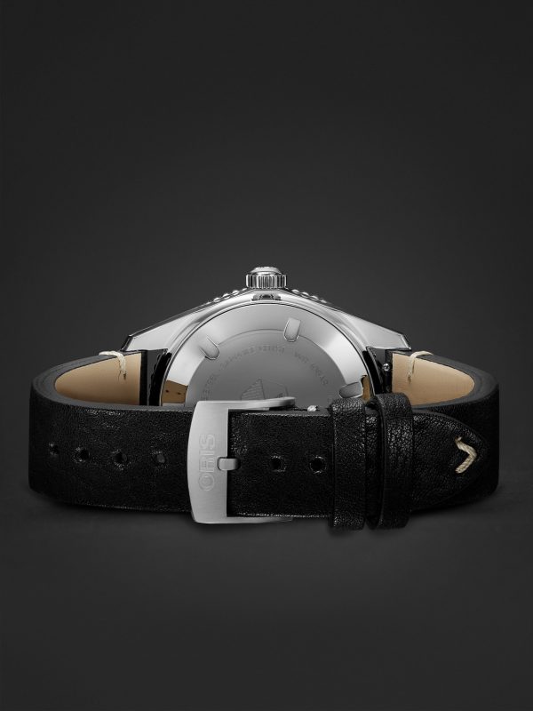 Divers Sixty-Five Automatic 40mm Stainless Steel and Leather Watch, Ref. No. 01 733 7707 4053-07 5 20 89 - E2