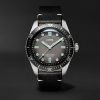 Divers Sixty-Five Automatic 40mm Stainless Steel and Leather Watch, Ref. No. 01 733 7707 4053-07 5 20 89