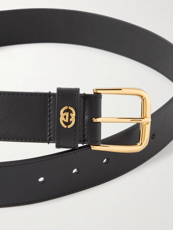 4cm Logo-Embellished Leather Belt - E1 4cm Logo-Embellished Leather Belt - E1