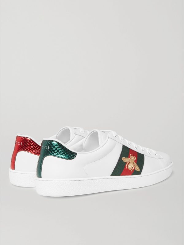 Ace Embroidered Leather Sneakers - BK