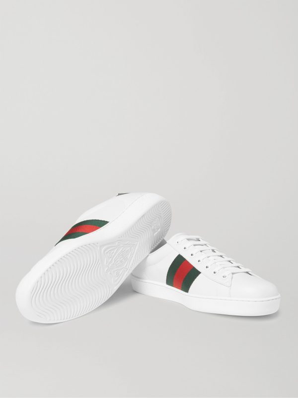 Ace Embroidered Leather Sneakers - E2