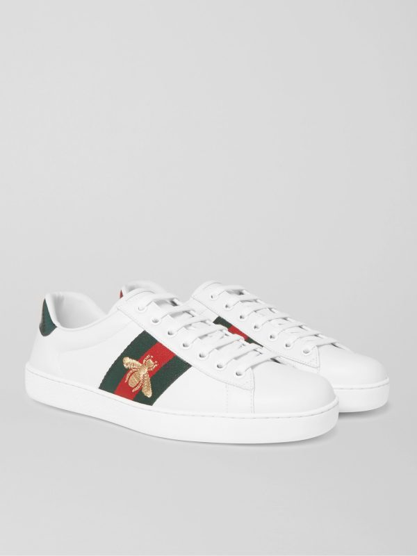 Ace Embroidered Leather Sneakers - FR