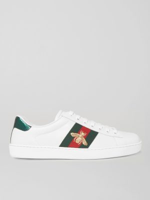 Ace Embroidered Leather Sneakers Ace Embroidered Leather Sneakers