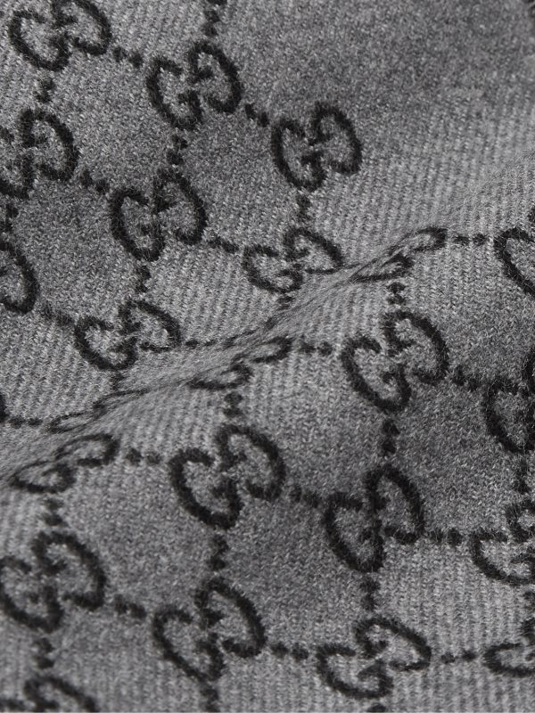 Reversible Logo-Print Wool Scarf - CU