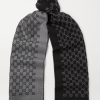 Reversible Logo-Print Wool Scarf