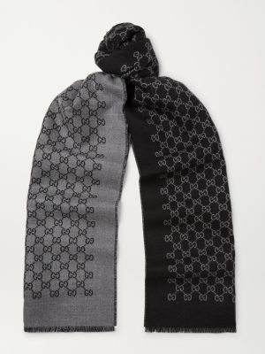 Reversible Logo-Print Wool Scarf Reversible Logo-Print Wool Scarf