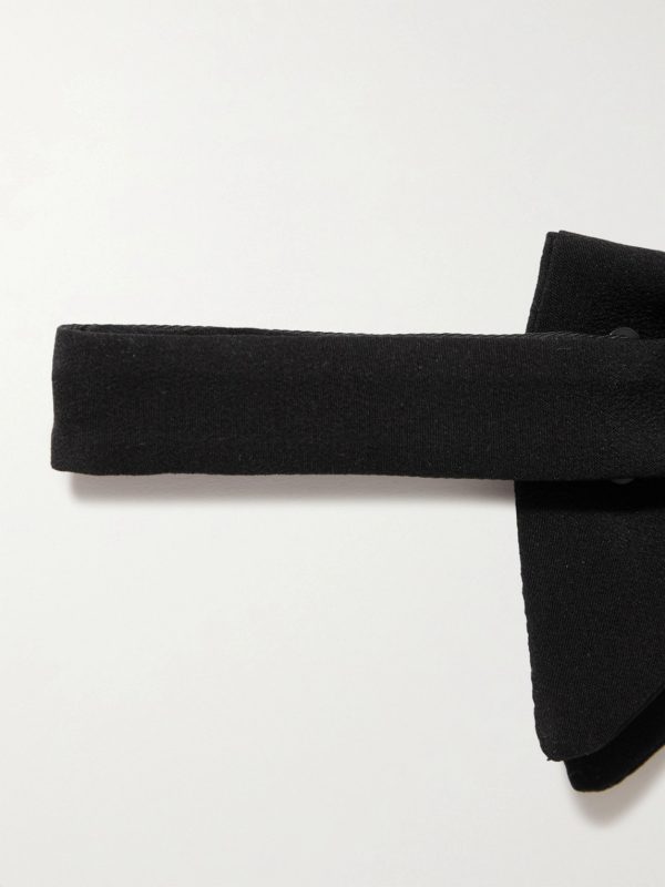 Pre-Tied Logo-Embellished Silk Crepe de Chine Bow Tie - CU Pre-Tied Logo-Embellished Silk Crepe de Chine Bow Tie - CU