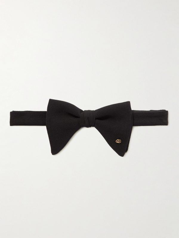 Pre-Tied Logo-Embellished Silk Crepe de Chine Bow Tie Pre-Tied Logo-Embellished Silk Crepe de Chine Bow Tie