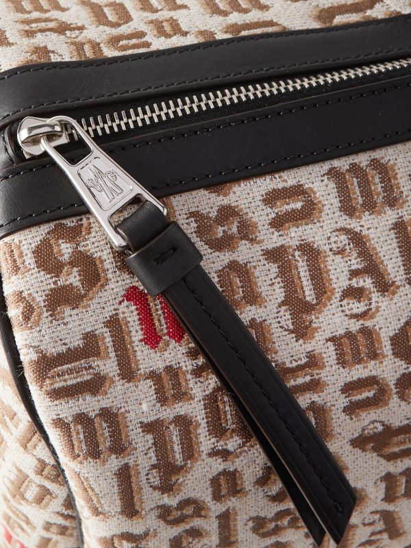 8 Moncler Palm Angels Leather-Trimmed Logo-Jacquard Weekend Bag - CU 8 Moncler Palm Angels Leather-Trimmed Logo-Jacquard Weekend Bag - CU