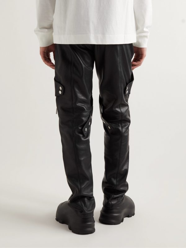 + Alyx Straight-Leg Panelled Zip-Embellished Leather Trousers - BK + Alyx Straight-Leg Panelled Zip-Embellished Leather Trousers - BK