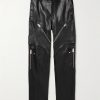 + Alyx Straight-Leg Panelled Zip-Embellished Leather Trousers + Alyx Straight-Leg Panelled Zip-Embellished Leather Trousers