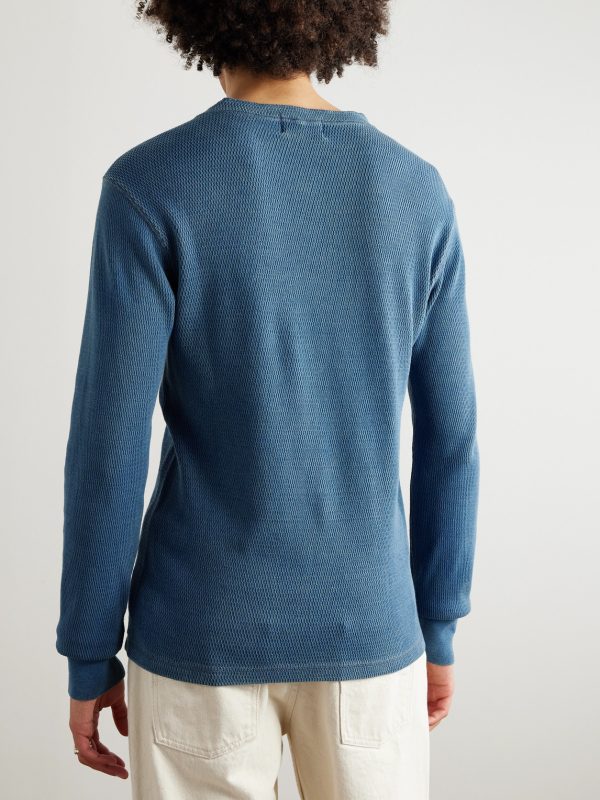 Textured-Cotton Henley T-Shirt - BK Textured-Cotton Henley T-Shirt - BK
