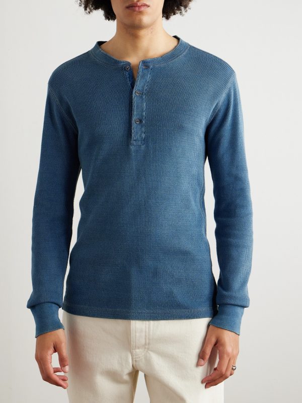 Textured-Cotton Henley T-Shirt - FR Textured-Cotton Henley T-Shirt - FR