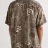 Convertible-Collar Printed Woven Shirt - BK Convertible-Collar Printed Woven Shirt - BK