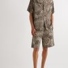 Convertible-Collar Printed Woven Shirt - OU Convertible-Collar Printed Woven Shirt - OU