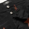 + Chemist Skinny-Fit Leather-Appliquéd Distressed Jeans - E1 + Chemist Skinny-Fit Leather-Appliquéd Distressed Jeans - E1