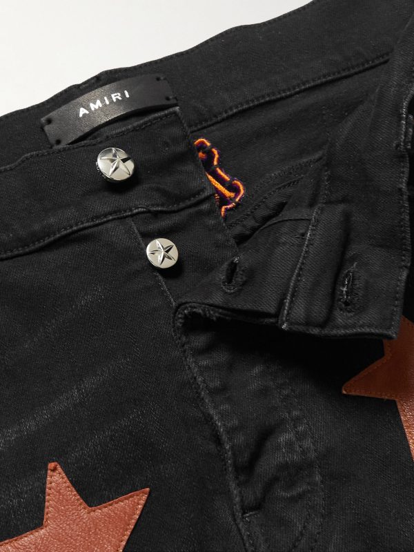+ Chemist Skinny-Fit Leather-Appliquéd Distressed Jeans - E1 + Chemist Skinny-Fit Leather-Appliquéd Distressed Jeans - E1