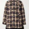 Distressed Checked Quilted Cotton-Flannel Shirt Jacket Distressed Checked Quilted Cotton-Flannel Shirt Jacket