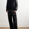 The Albany Wool-Blend and Leather Varsity Jacket - OU The Albany Wool-Blend and Leather Varsity Jacket - OU