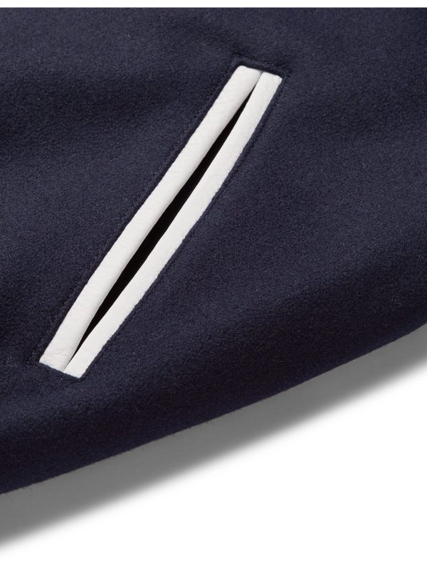 The Hayes Leather-Panelled Wool-Blend Varsity Jacket - E1