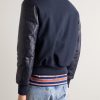 The Albany Wool-Blend and Leather Varsity Jacket - BK The Albany Wool-Blend and Leather Varsity Jacket - BK