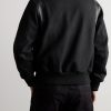 Hayes Leather-Panelled Melton Virgin Wool-Blend Varsity Jacket - BK Hayes Leather-Panelled Melton Virgin Wool-Blend Varsity Jacket - BK