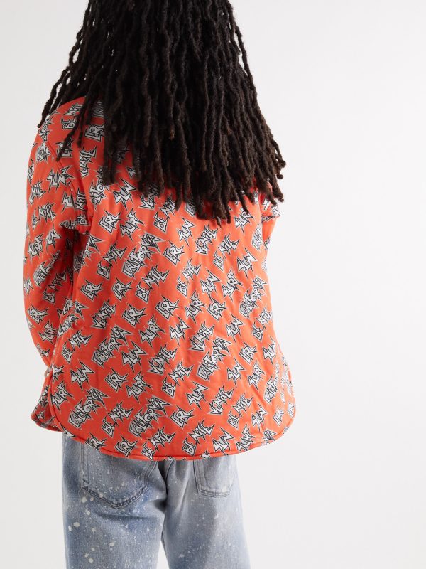 Logo-Print Padded Cotton Overshirt - BK Logo-Print Padded Cotton Overshirt - BK
