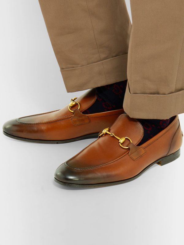 Jordaan Horsebit Burnished-Leather Loafers - E1