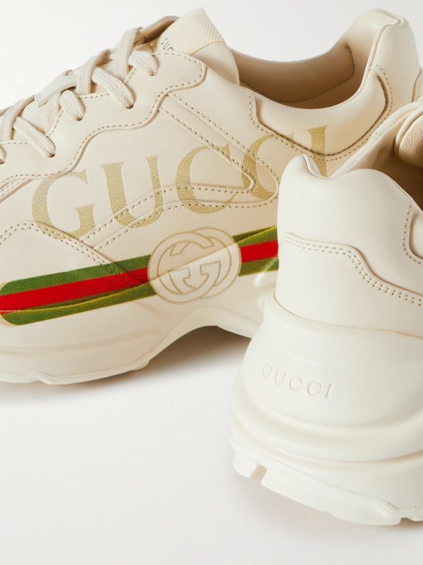 Rhyton Logo-Print Leather Sneakers - CU Rhyton Logo-Print Leather Sneakers - CU