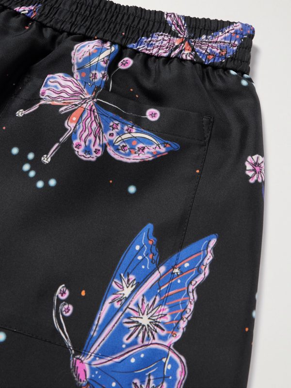 Wide-Leg Printed Silk Shorts - CU Wide-Leg Printed Silk Shorts - CU