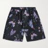 Wide-Leg Printed Silk Shorts Wide-Leg Printed Silk Shorts