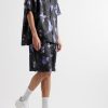 Wide-Leg Printed Silk Shorts - OU Wide-Leg Printed Silk Shorts - OU