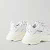 Triple S Logo-Print Faux Leather Sneakers - BK