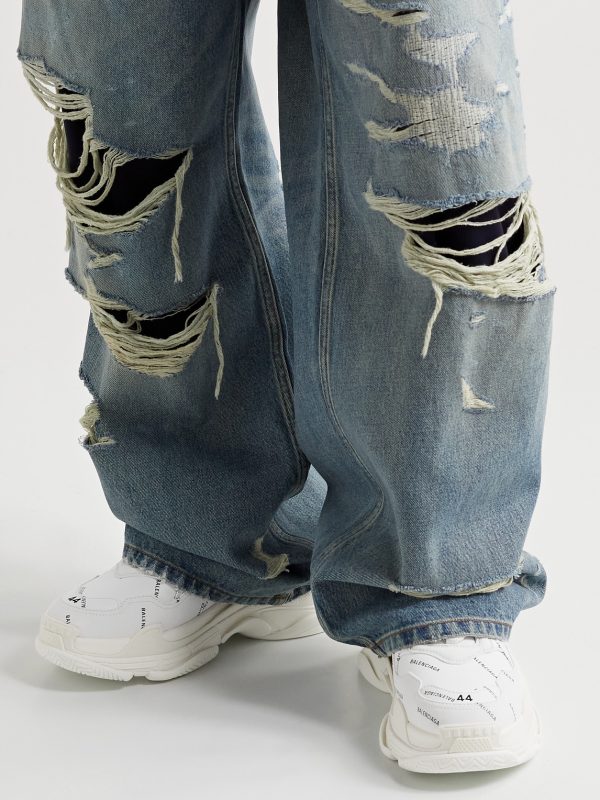 Triple S Logo-Print Faux Leather Sneakers - E1