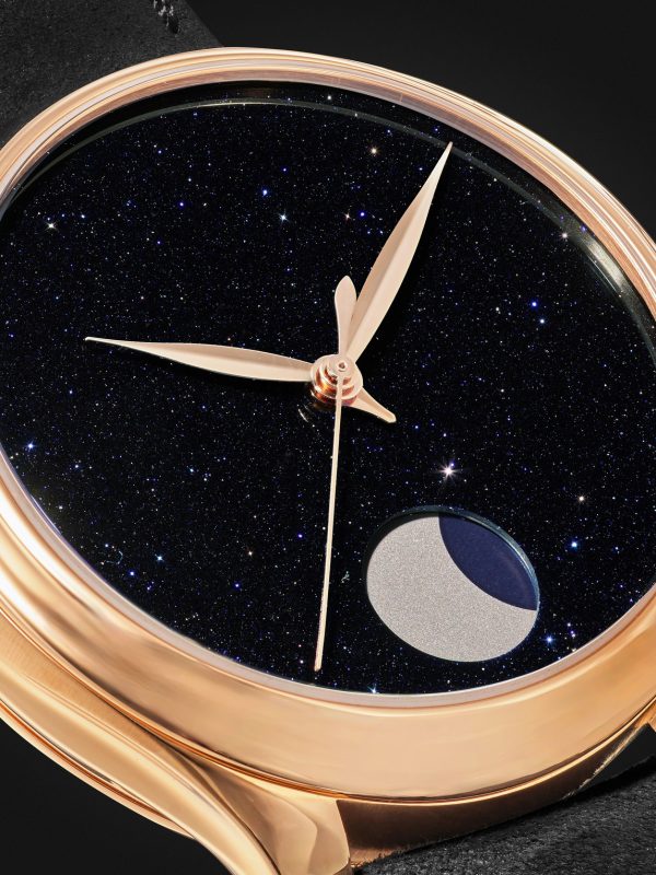 Endeavour Perpetual Moon Limited Edition Hand-Wound 42mm 18-Karat Red Gold and Leather Watch, Ref. No. 1801-0402 - CU